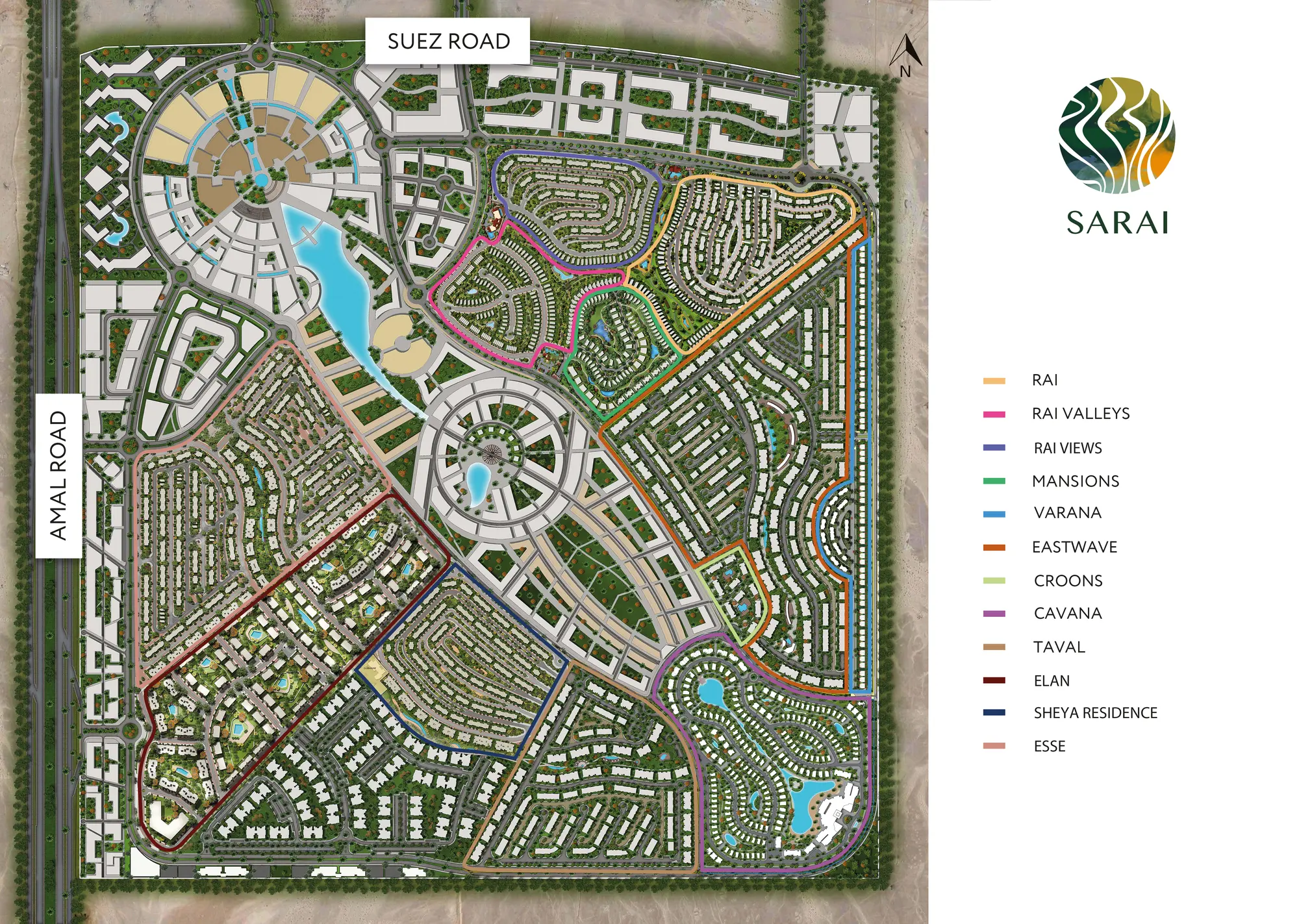 The Arena Strip Mall location inside the Sarai master plan on Cairo–Suez Road