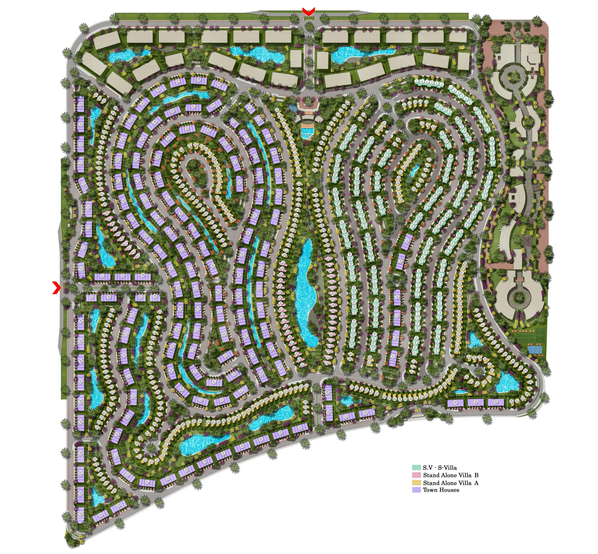 The Butterfly Mostakbal City master plan — villas and apartments around a crystal lagoon